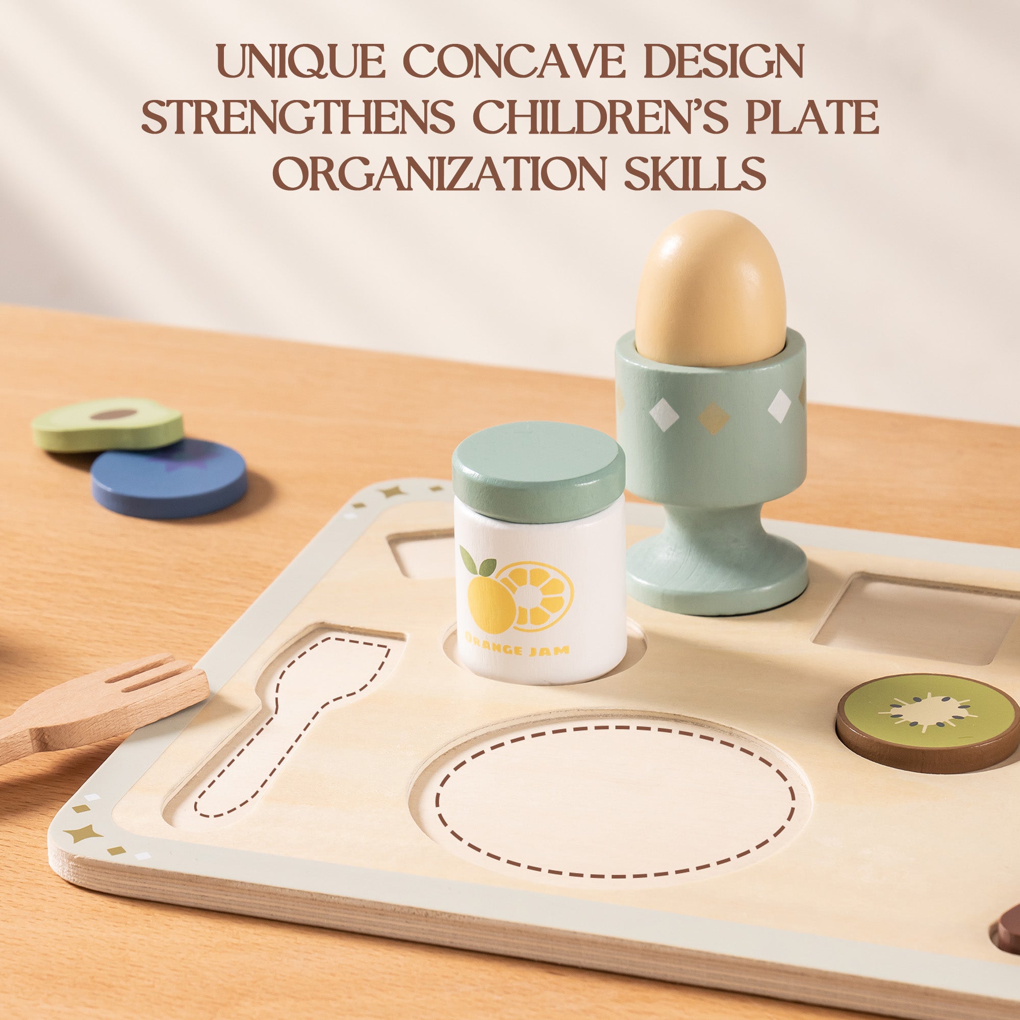 Cuisine en bois pour enfants avec fruits à découper