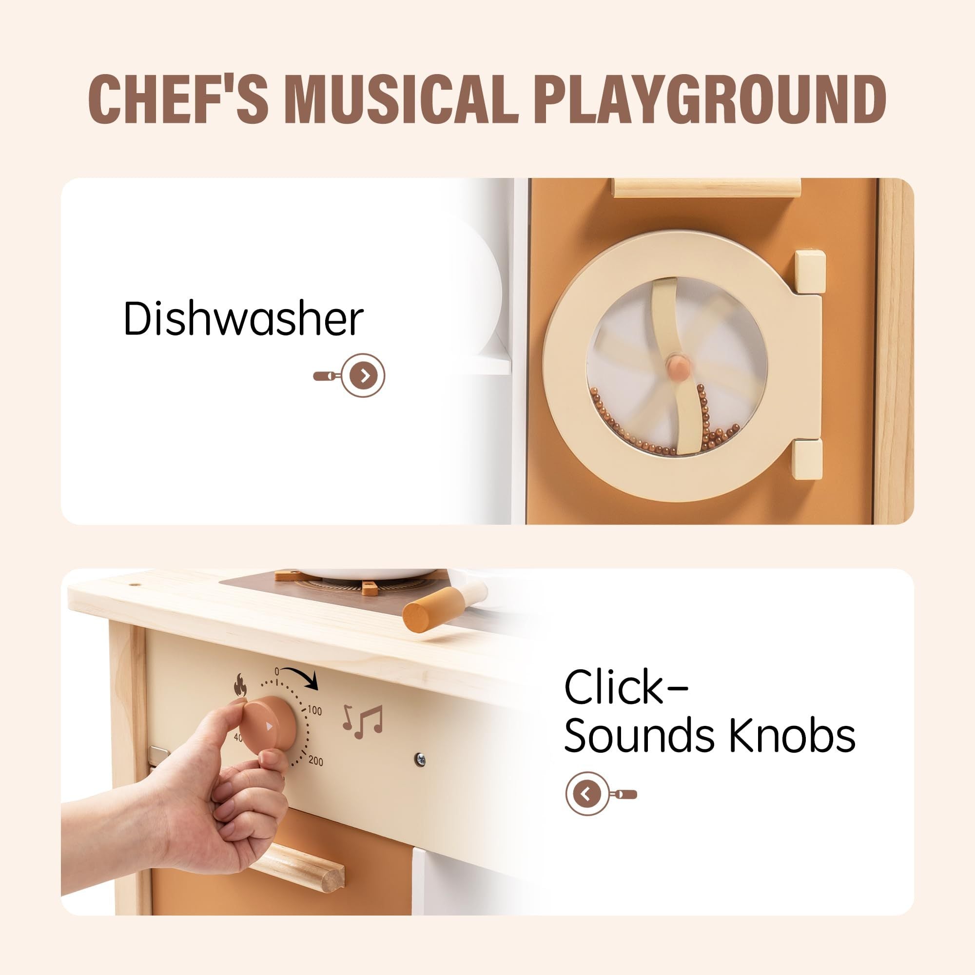 Ensemble de cuisine en bois avec accessoires