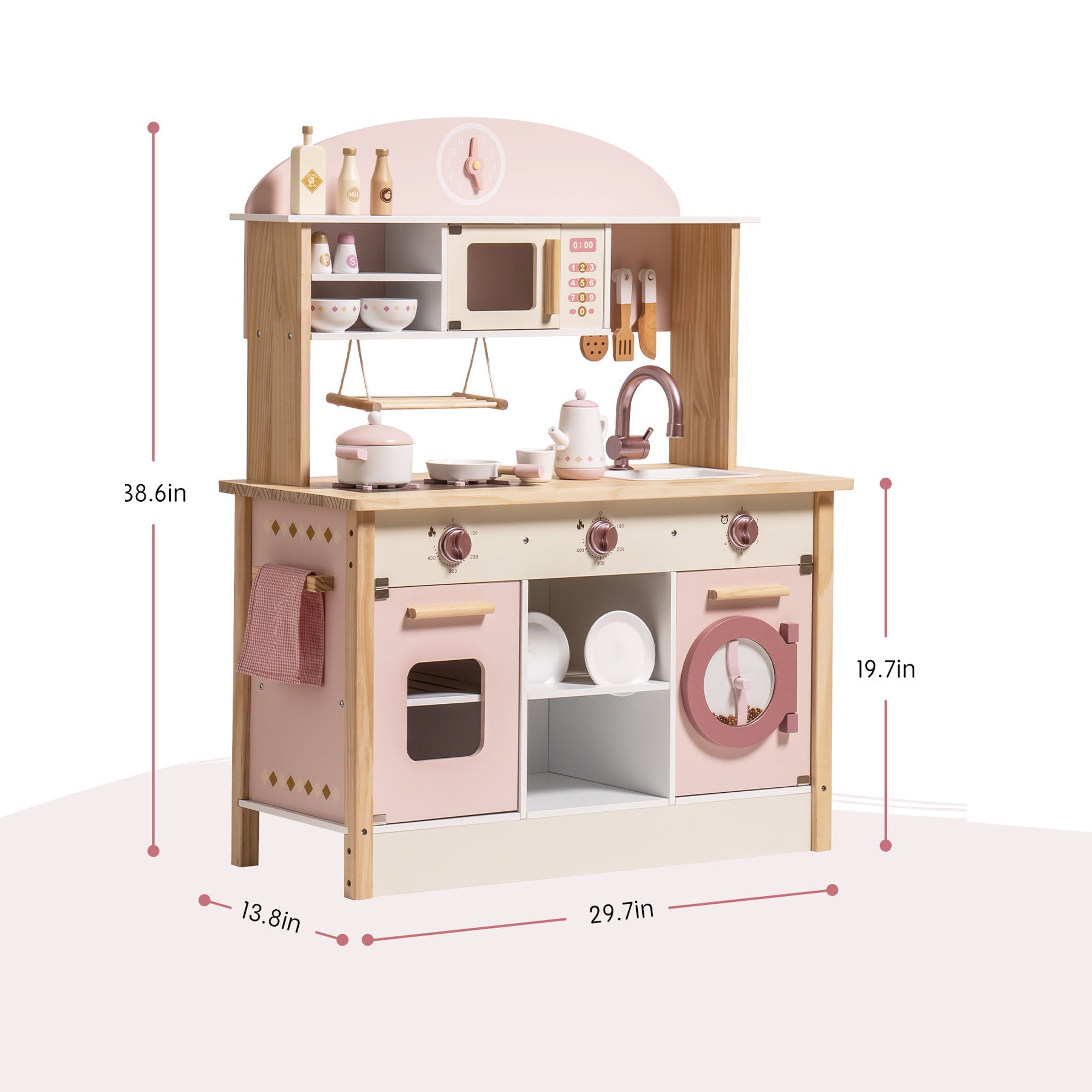 Ensemble de cuisine en bois avec accessoires