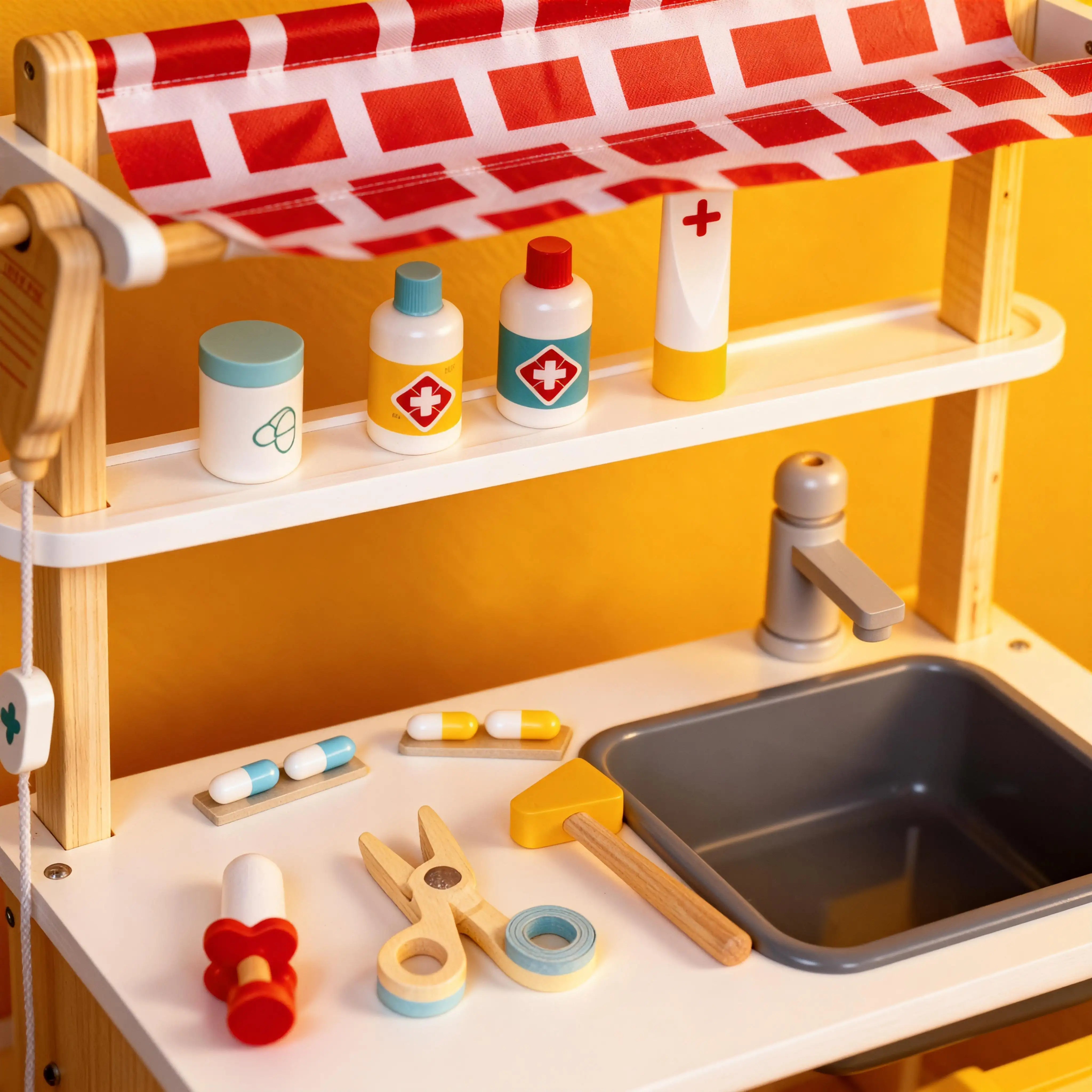 Wooden Medical Clinic Toy Set for Kids