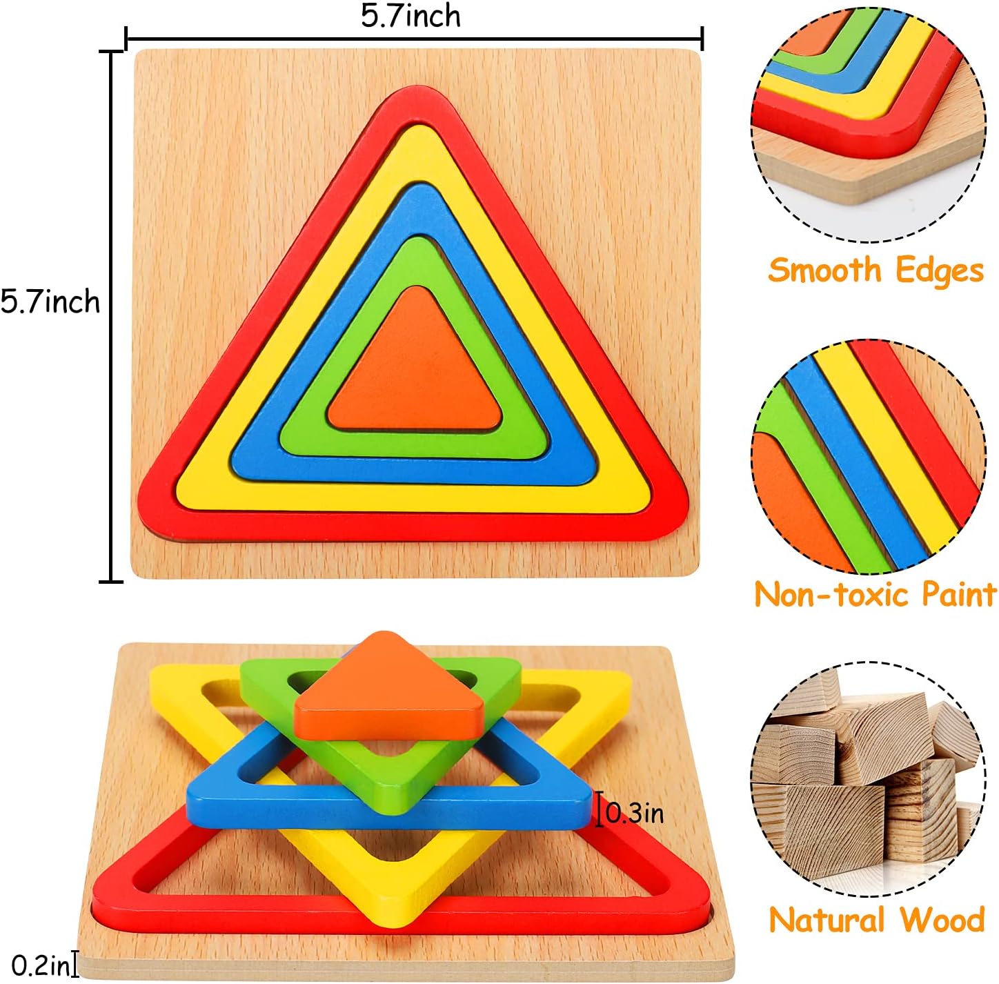 Holzpuzzle zum Sortieren von Formen