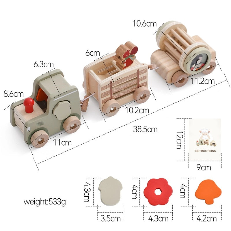 Ensemble de jouets de train en bois Montessori