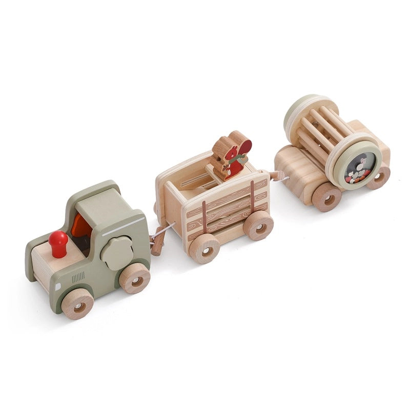 Ensemble de jouets de train en bois Montessori
