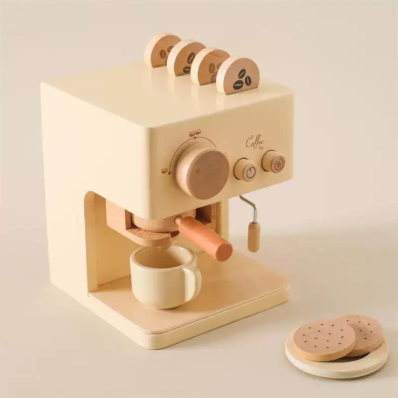 Machine à café en bois pour tout-petits