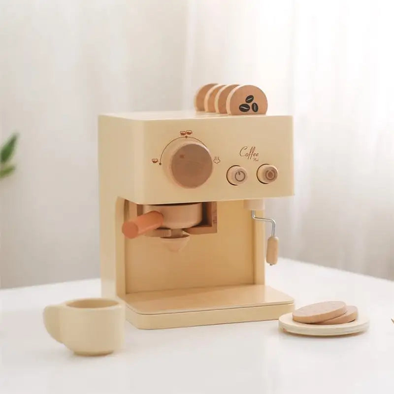 Machine à café en bois pour tout-petits