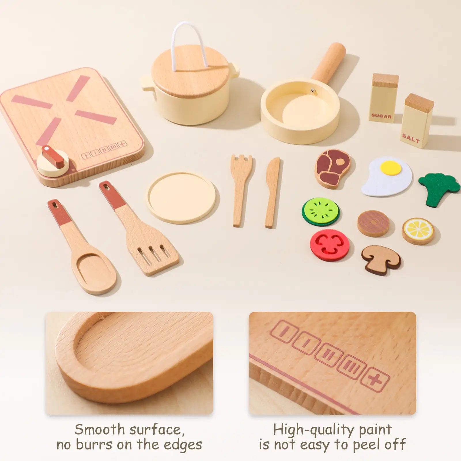 Holzspielzeug-Lebensmittelset für Kinder
