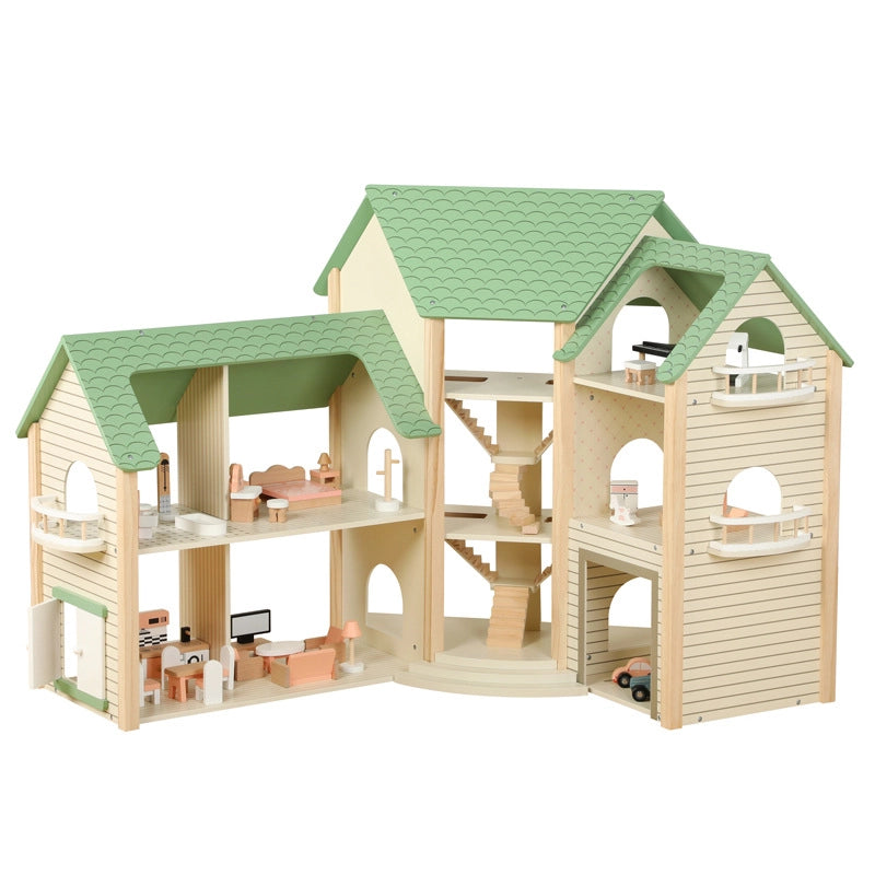Wooden Princess Dollhouse Castle Play Set