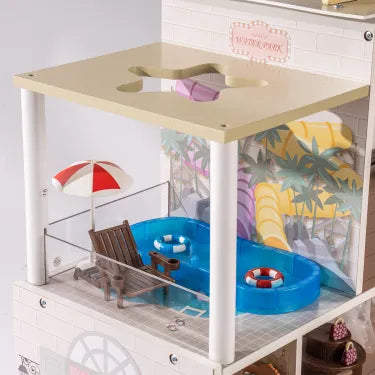 Maison de poupée en bois avec centre commercial pour enfants