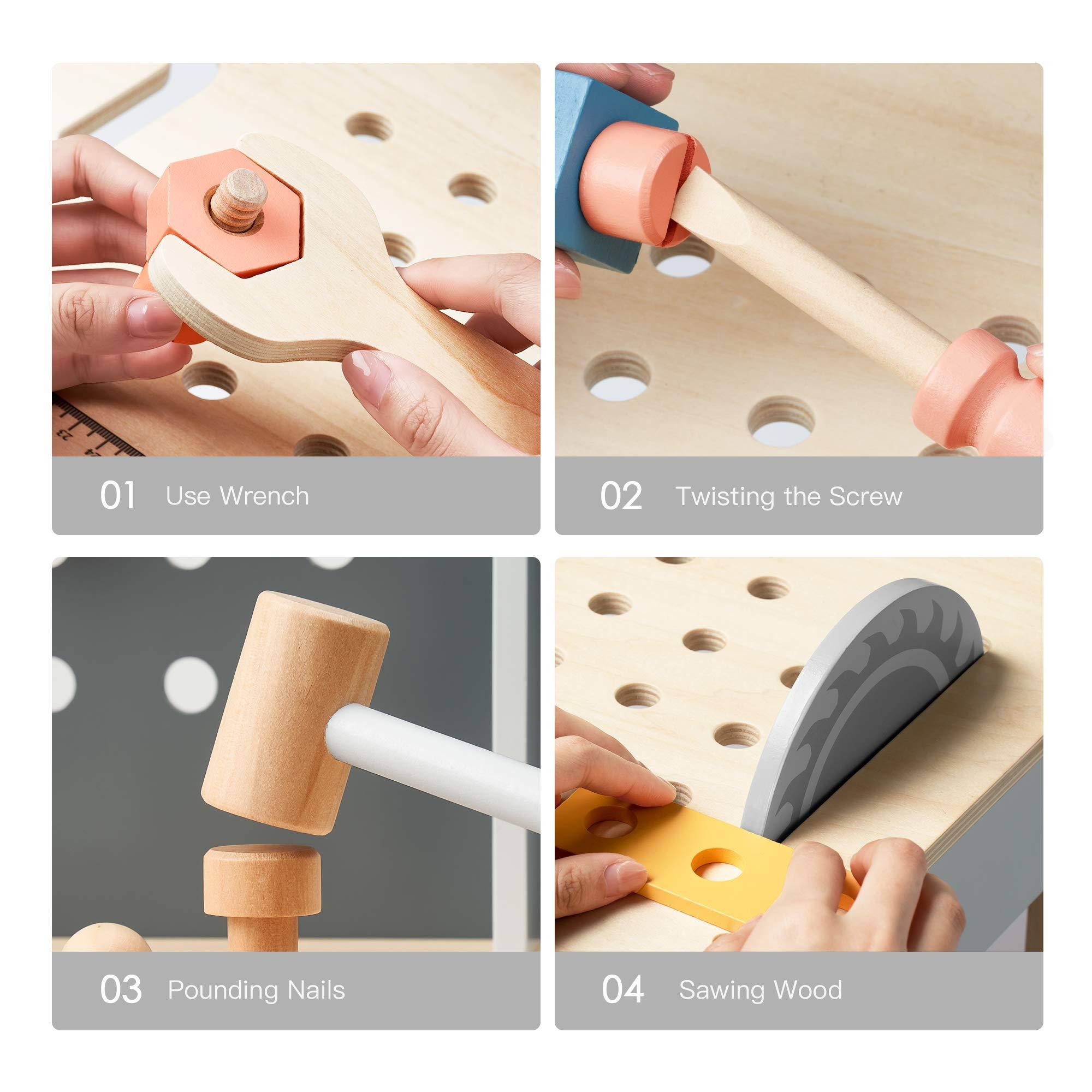 Wooden Tool Bench for Toddler Boys