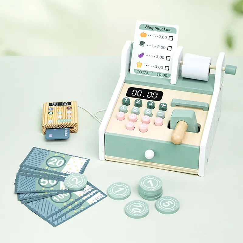 Caisse enregistreuse en bois pour tout-petits