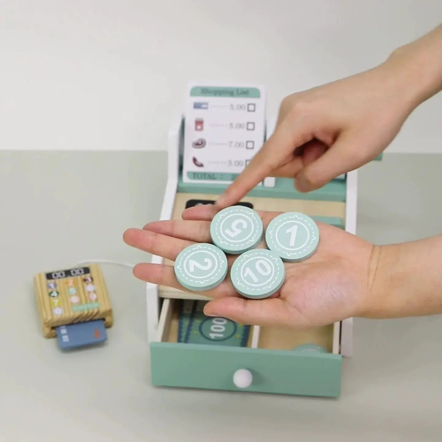 Wooden Cash Register Toy for Toddlers - Lunamoa