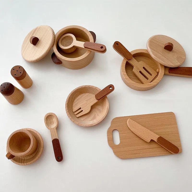 Holzküchen-Spielset für Kleinkinder