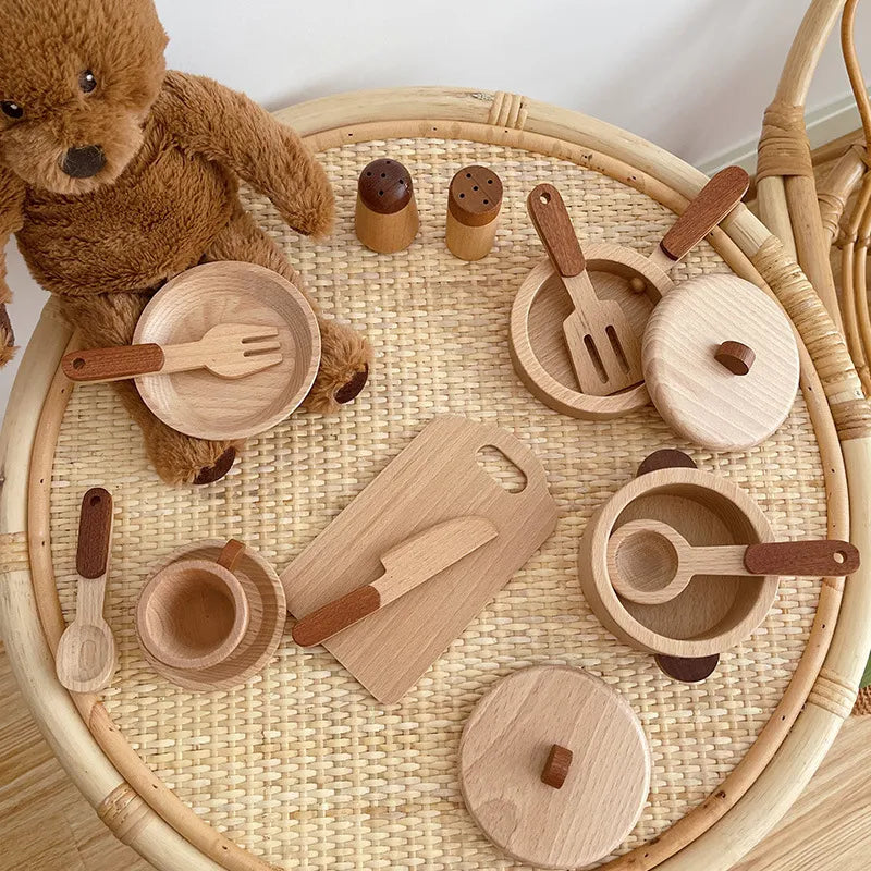 Holzküchen-Spielset für Kleinkinder