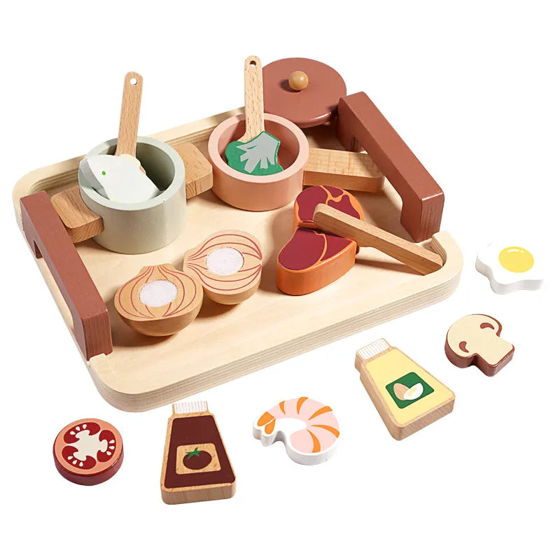 Wooden Pretend Play Kitchen Set