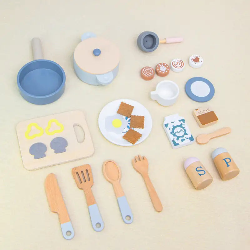 Ensemble de jeu de cuisinière en bois pour tout-petits