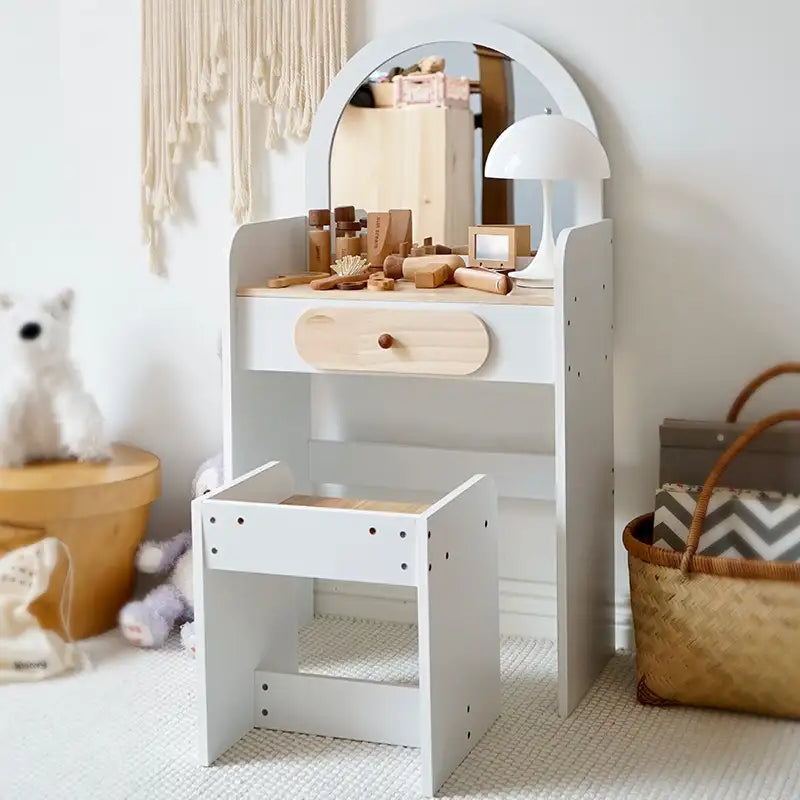 Wooden Pretend Makeup & Hairdressing Toy Set - Lunamoa