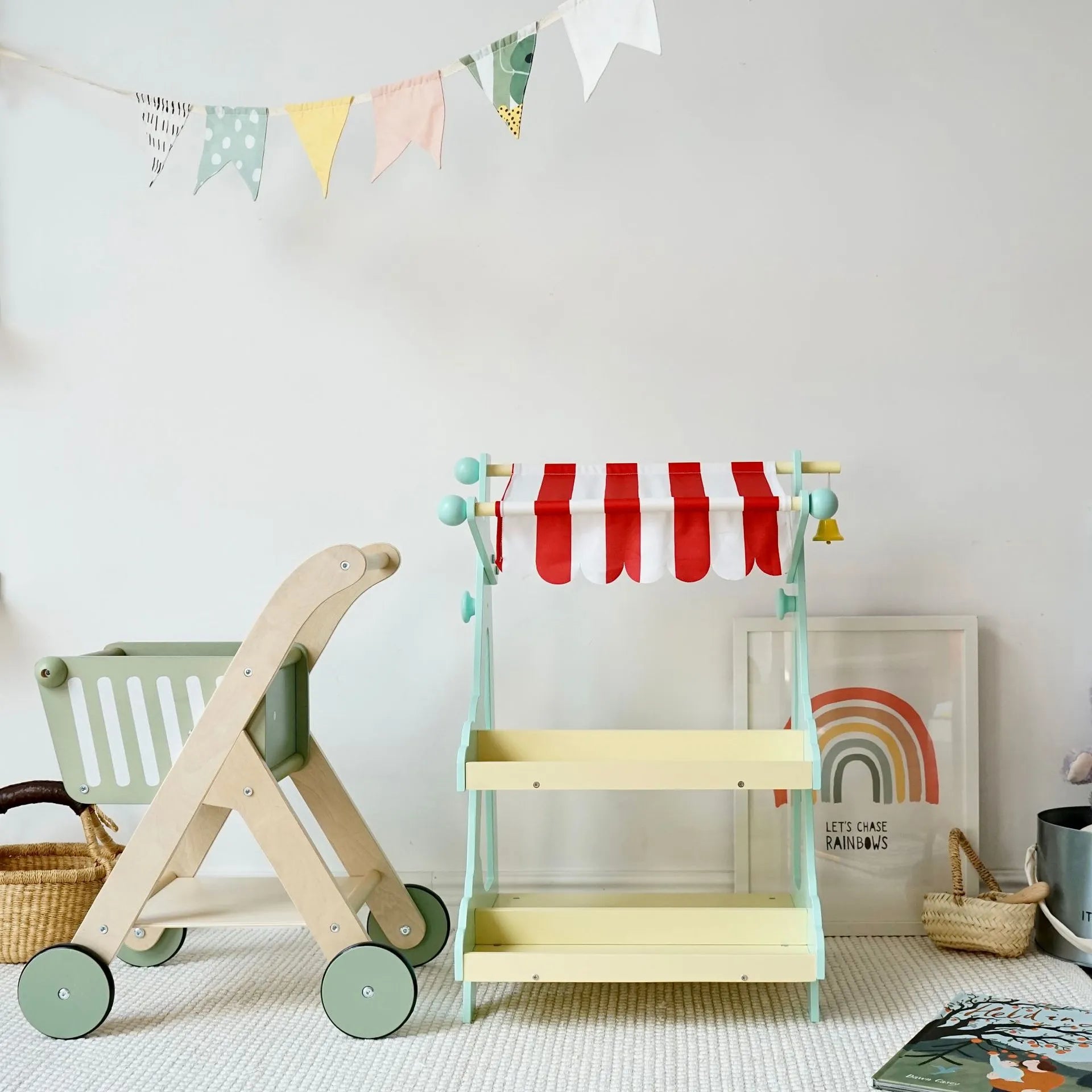 Wooden Pretend Play Grocery Store for Toddlers
