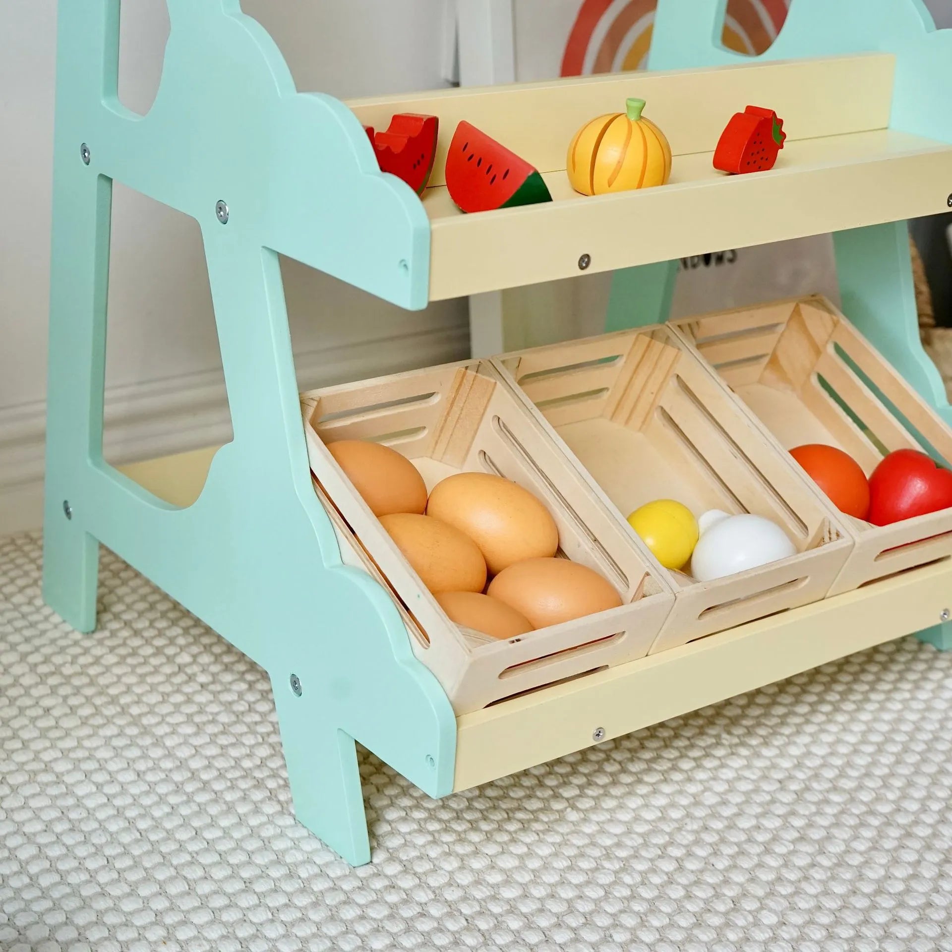 Wooden Pretend Play Grocery Store for Toddlers