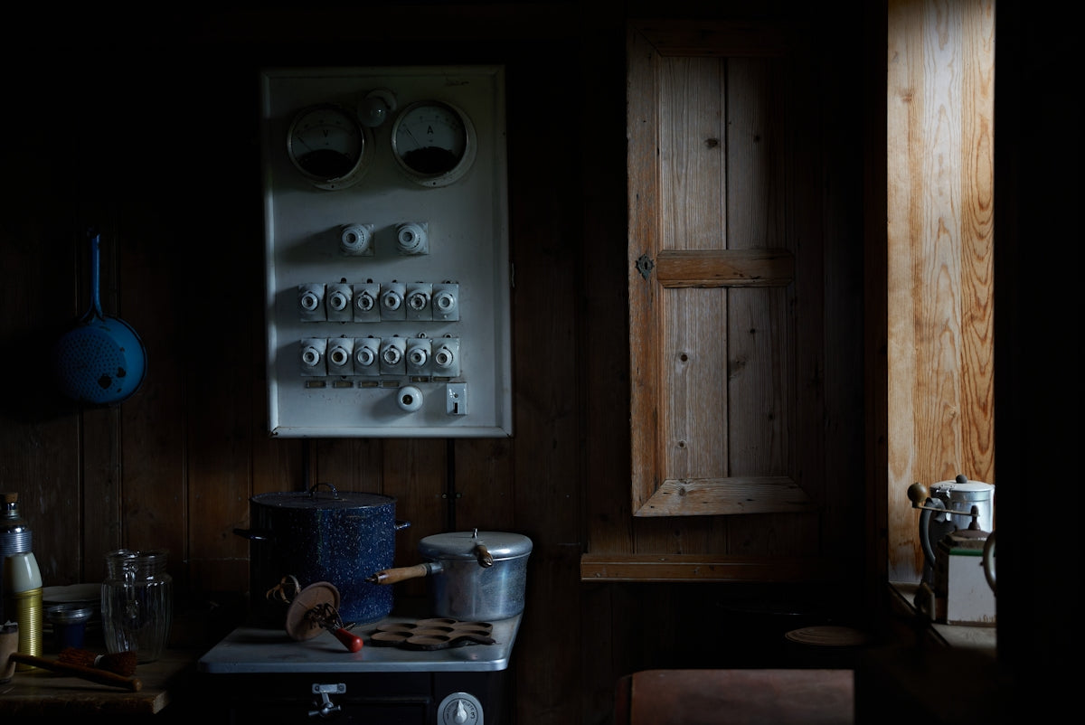 A stove top oven sitting inside of a kitchen