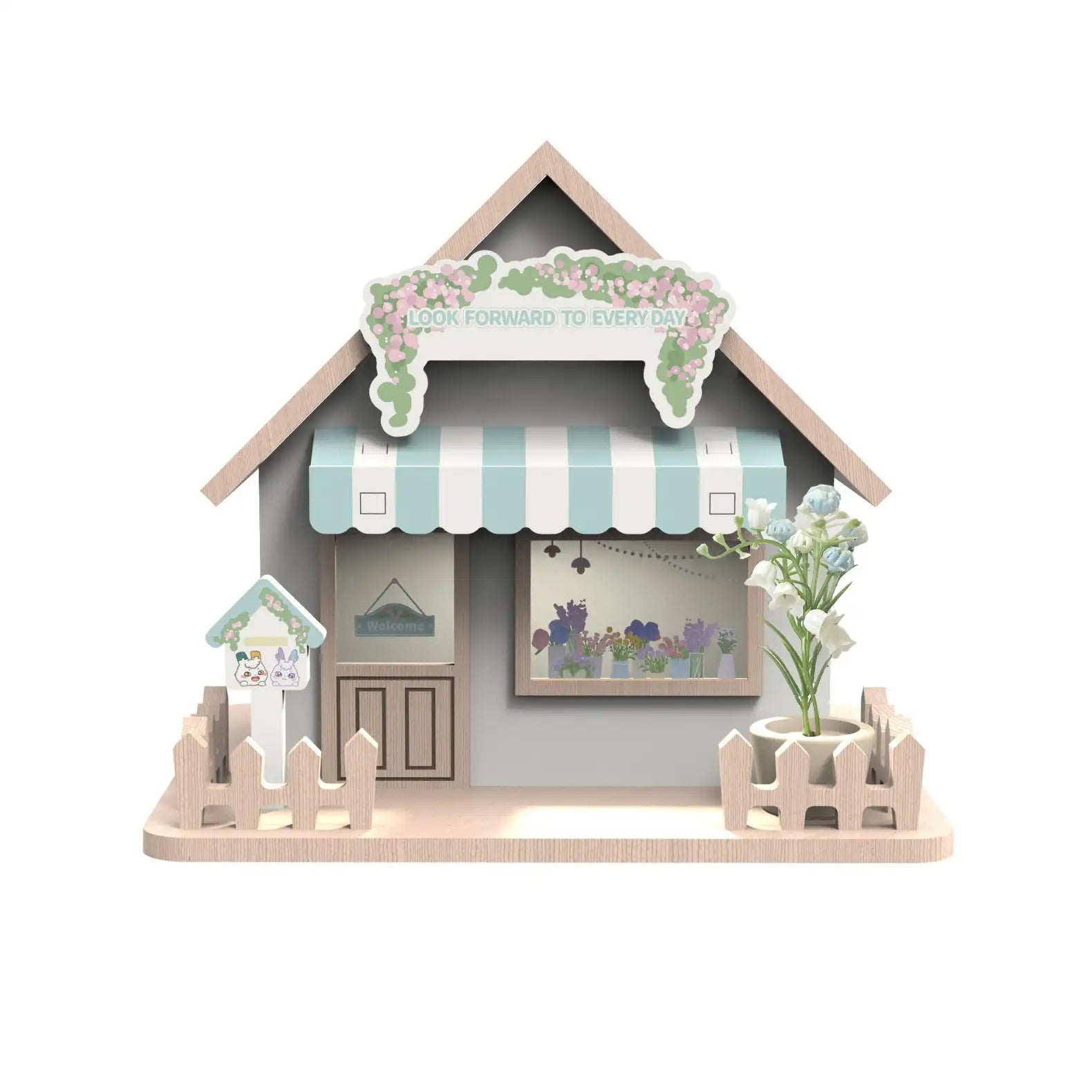 Maison de poupée en bois à monter soi-même avec veilleuse