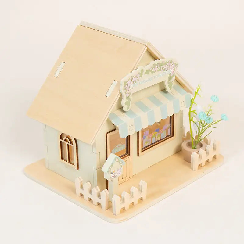Maison de poupée en bois à monter soi-même avec veilleuse
