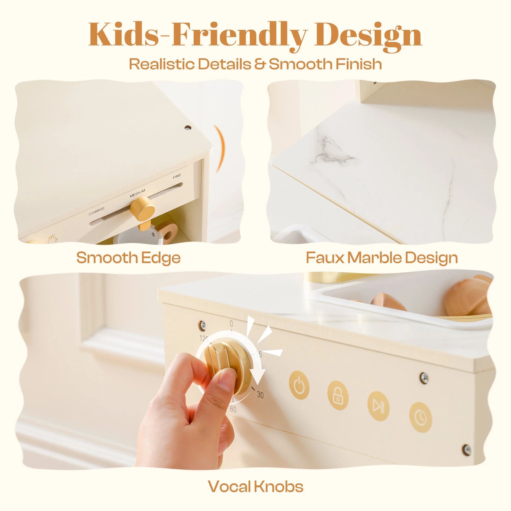 2-in-1 Wooden Corner Play Kitchen Set for Kids