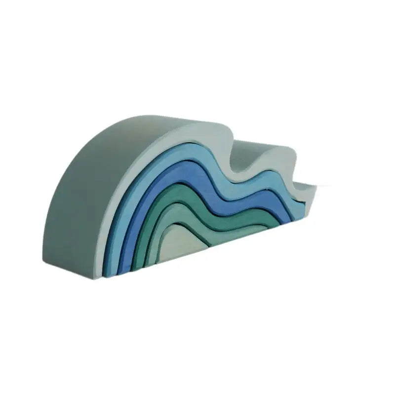 Montessori Dyed Linden Wood Ocean Waves