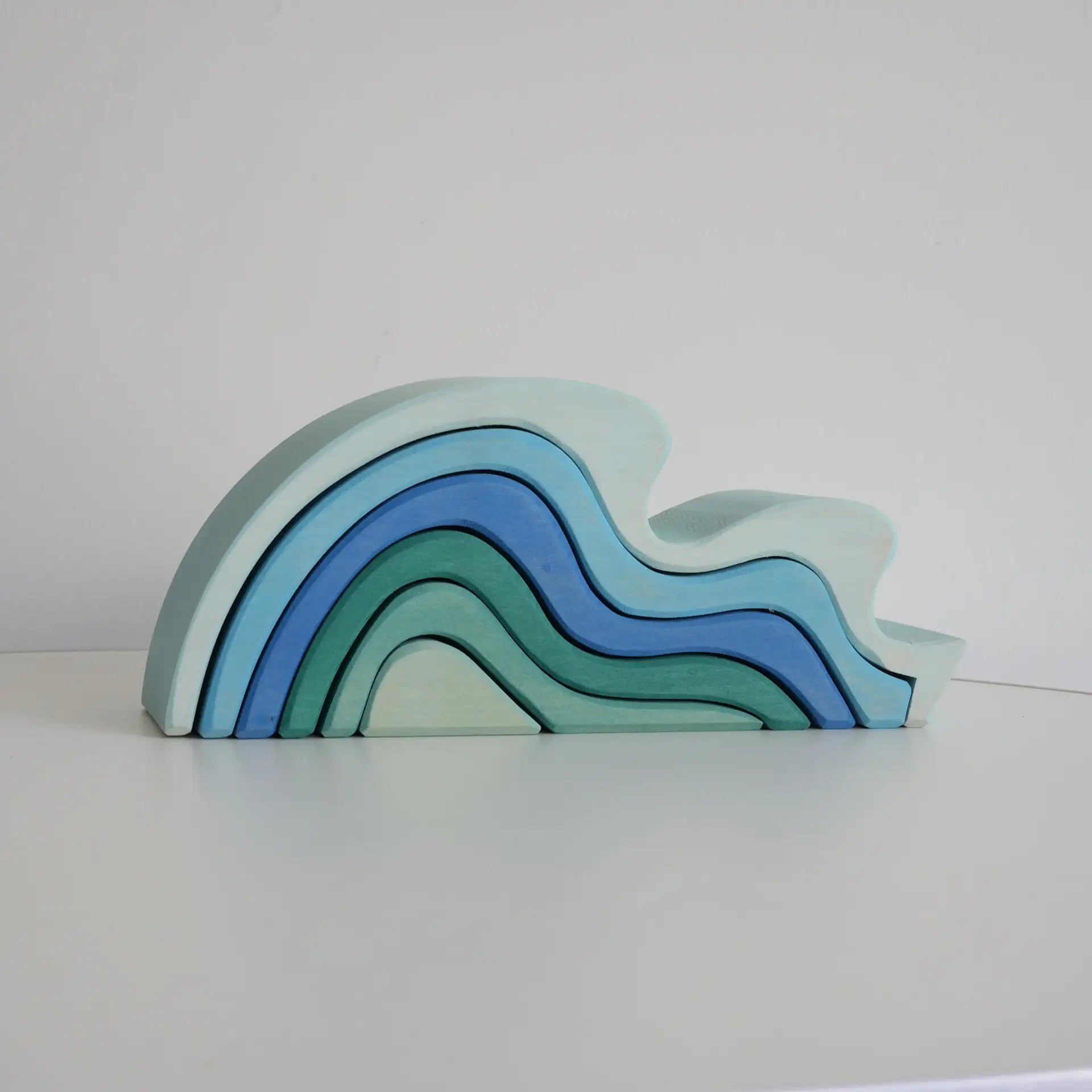 Montessori Dyed Linden Wood Ocean Waves