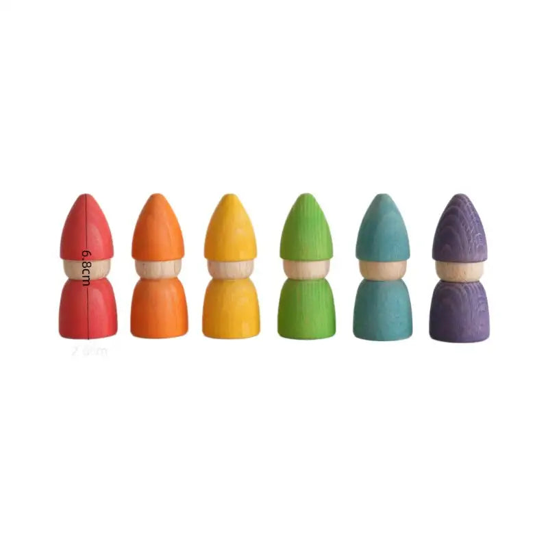 Montessori Rainbow Wooden Peg Dolls – Educational Toy for Kids 3+ - Lunamoa