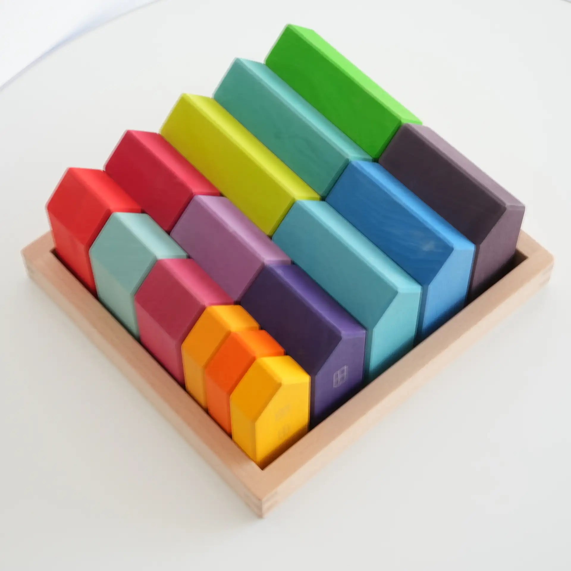 Montessori Birch Wood City House Building Blocks – Large Stacking Toy