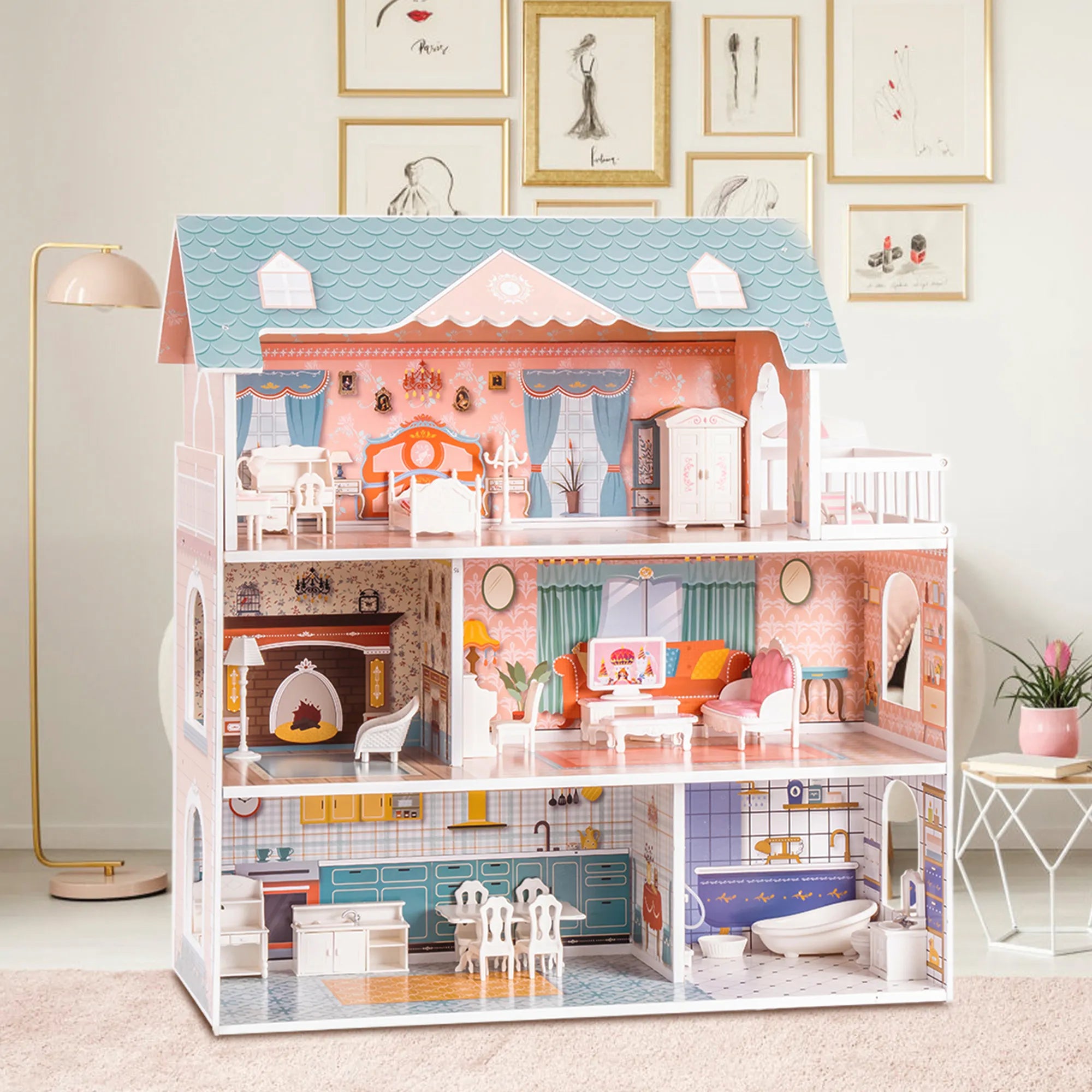 Maison de poupée à 3 étages pour enfants