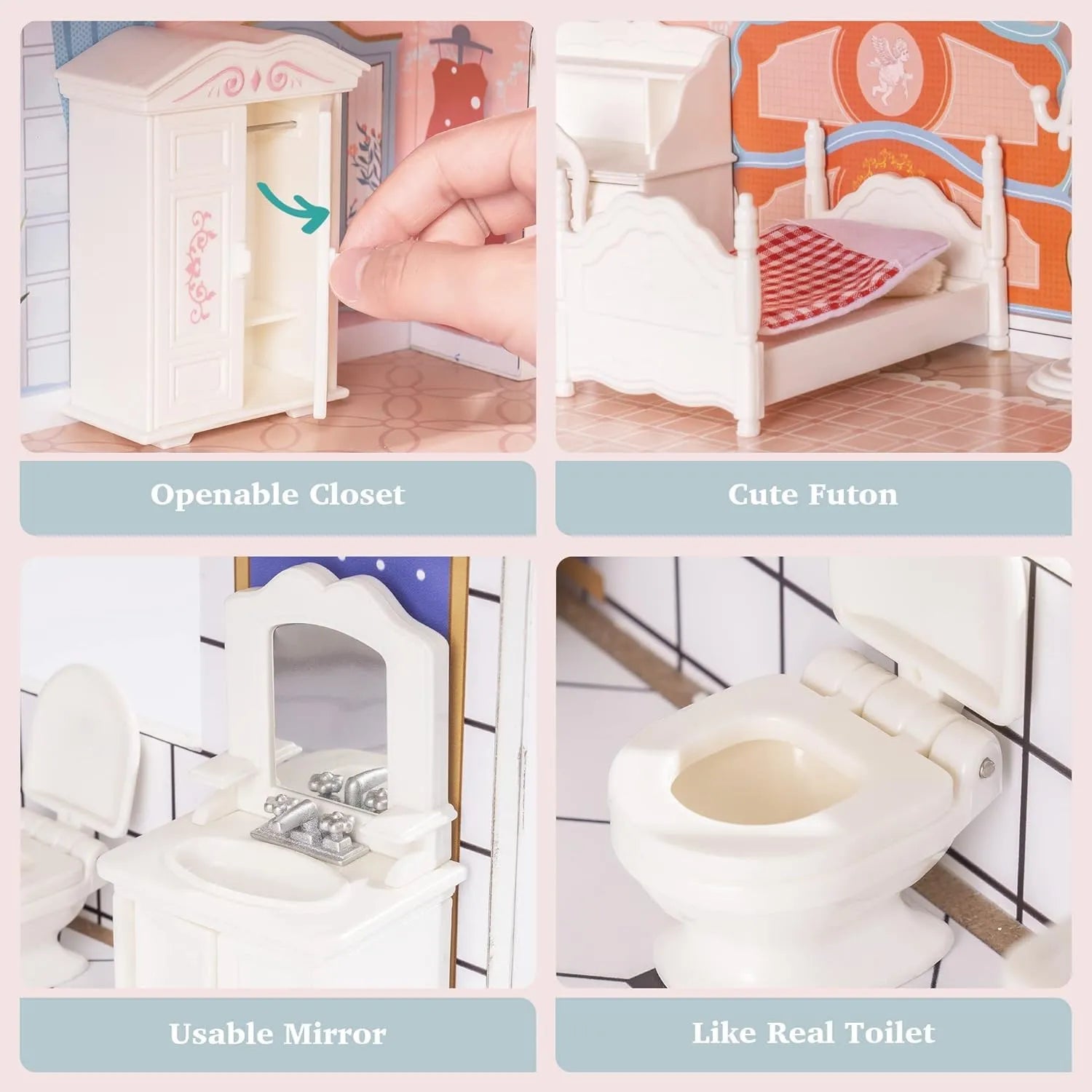 Maison de poupée à 3 étages pour enfants