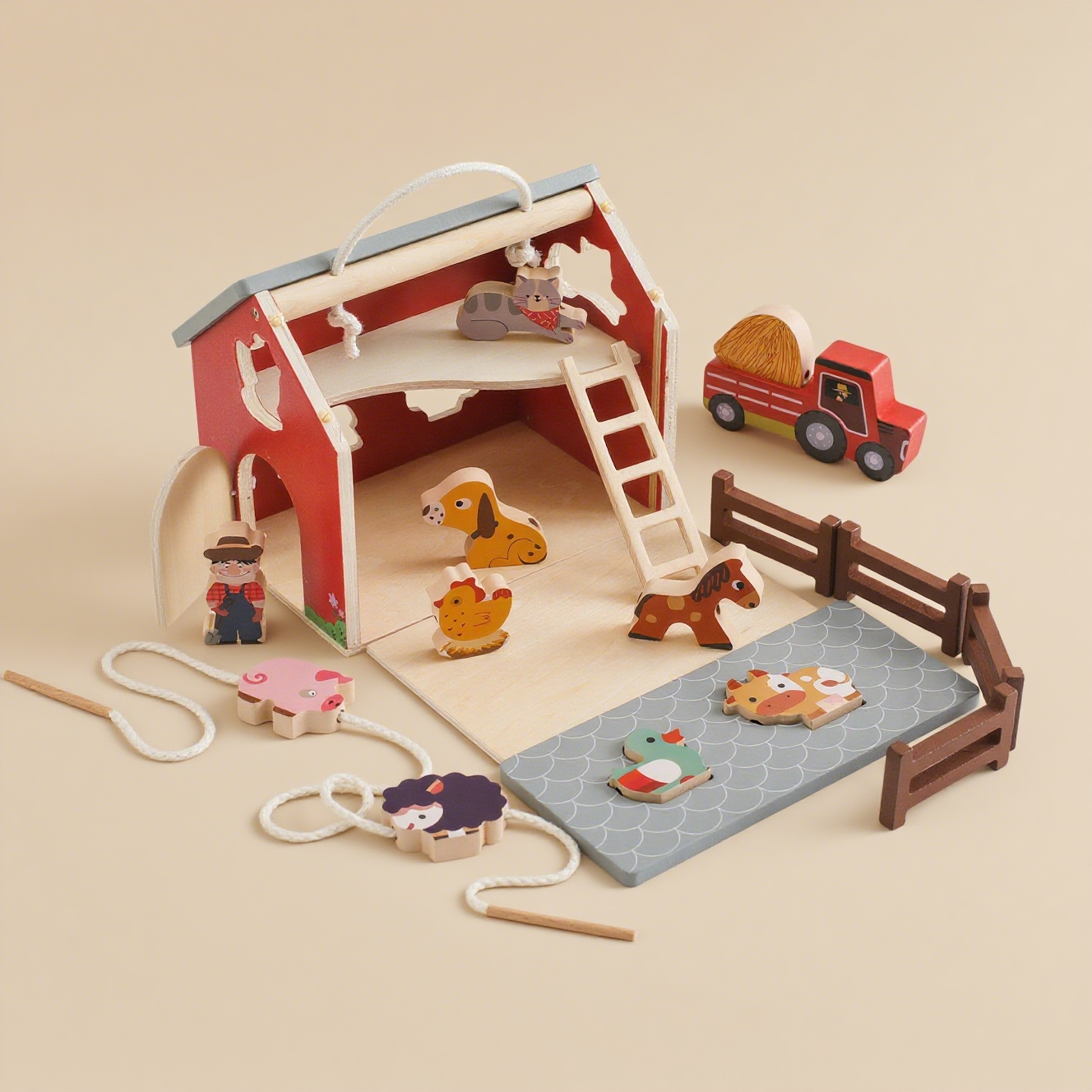 Puzzle en bois avec animaux de la ferme