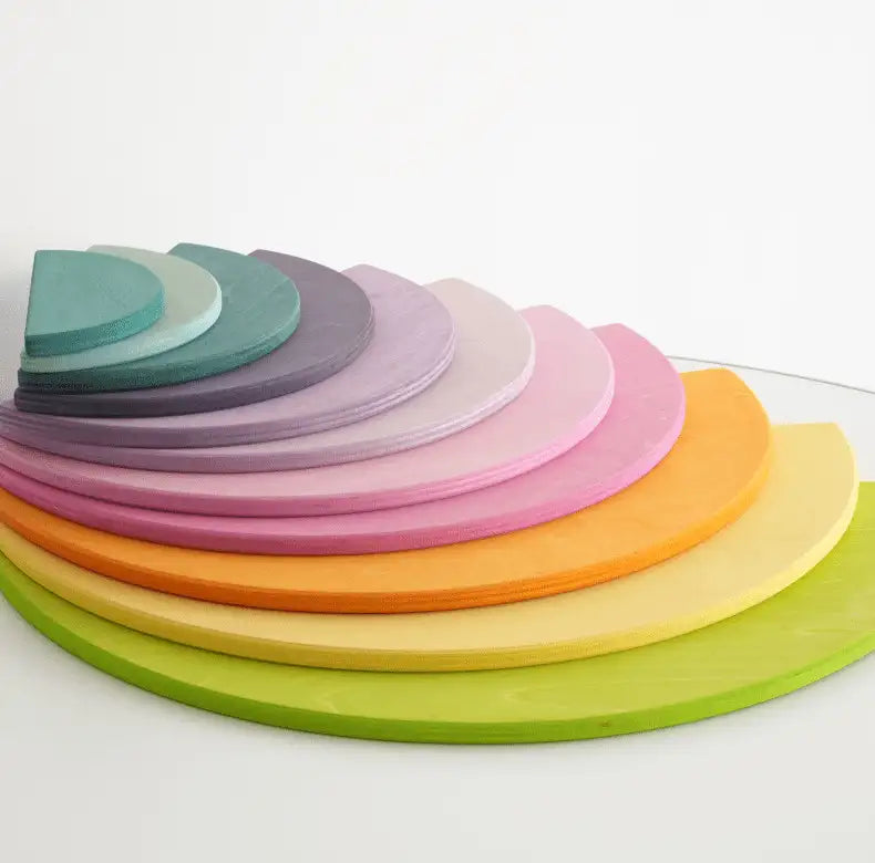 Regenbogen-Stapler aus Holz – Großes Montessori-Spielzeug