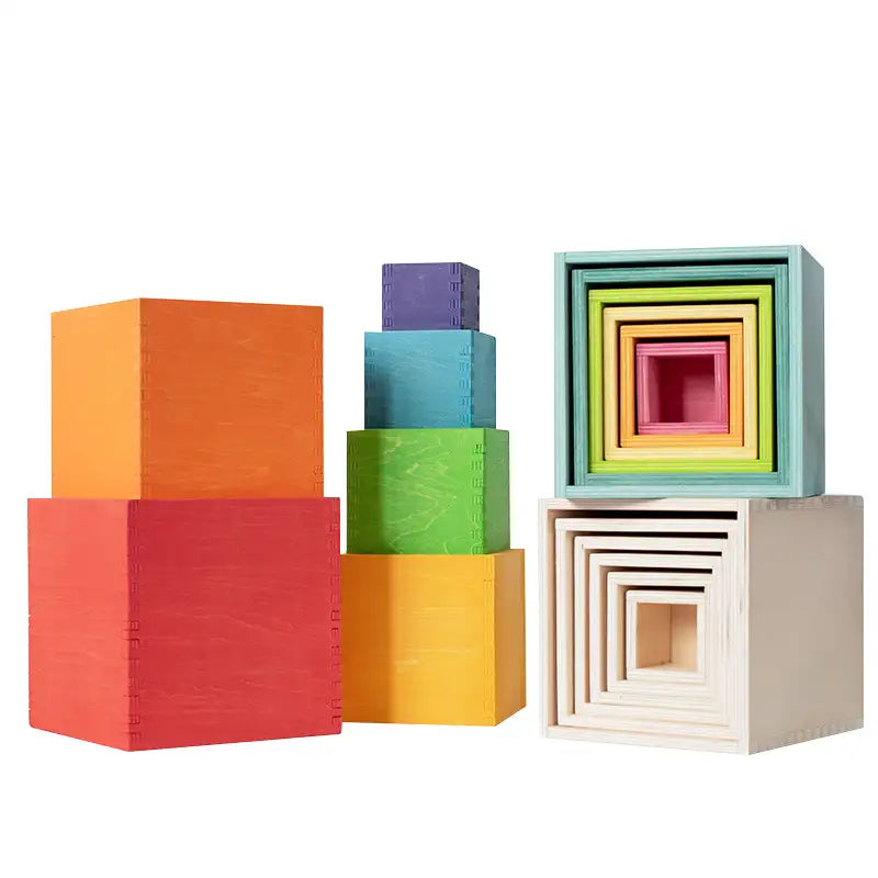 Wooden Rainbow Stacking Toy Set