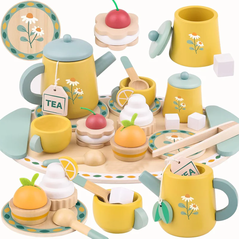 Wooden Tea Set for Toddlers