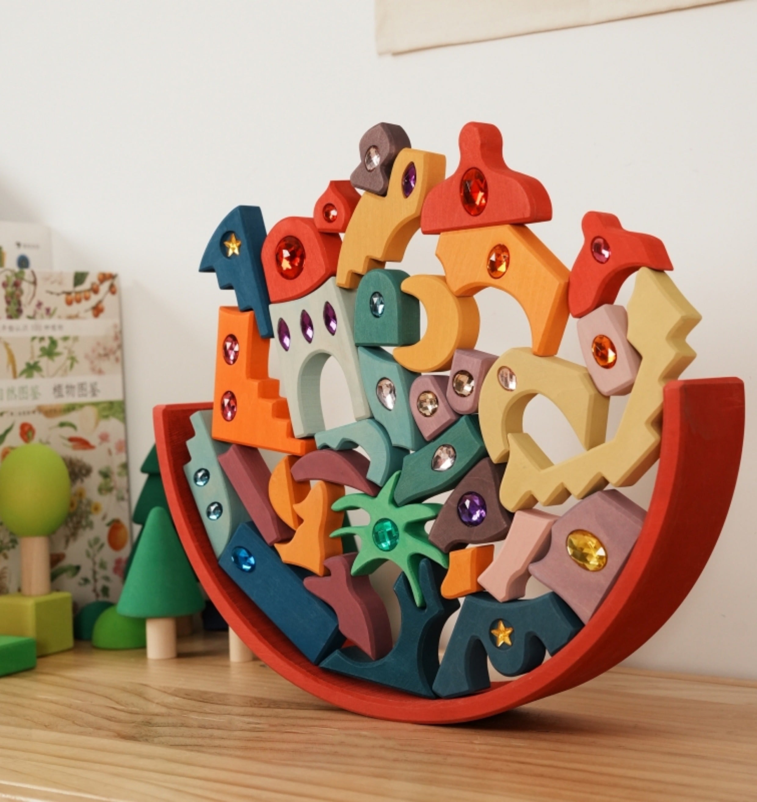 Lunamoa Wooden Gem Blocks Puzzle