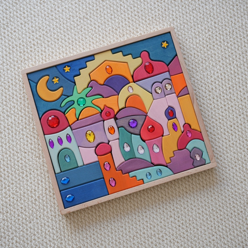 Lunamoa Wooden Gem Blocks Puzzle