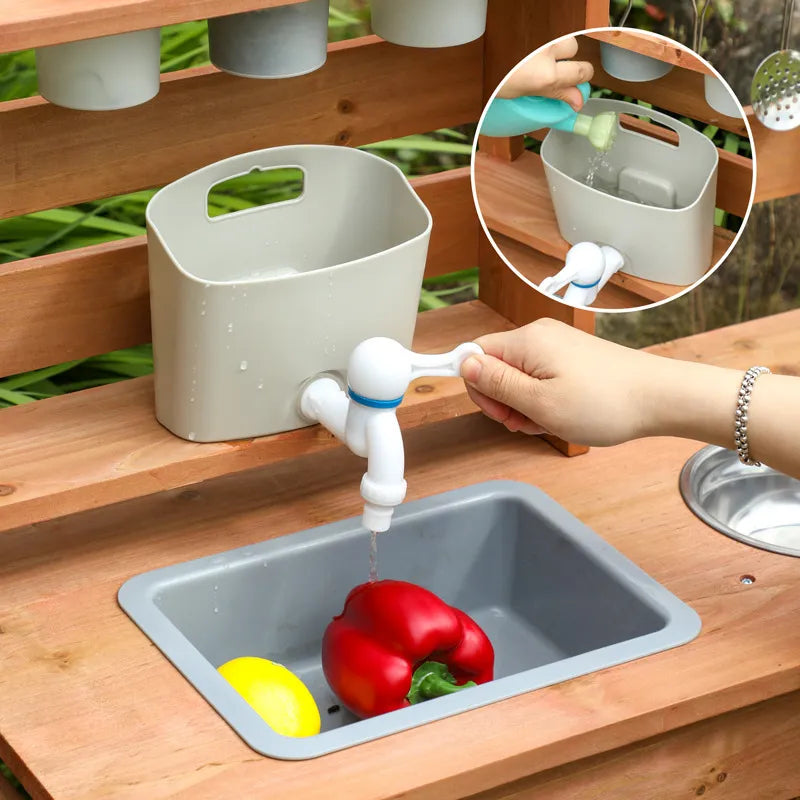 Wooden Outdoor Mud Kitchen for Kids - Lunamoa