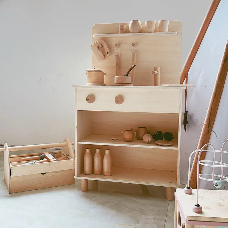 Kids Wooden Play Kitchen - Lunamoa