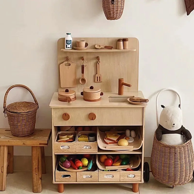 Kids Wooden Play Kitchen