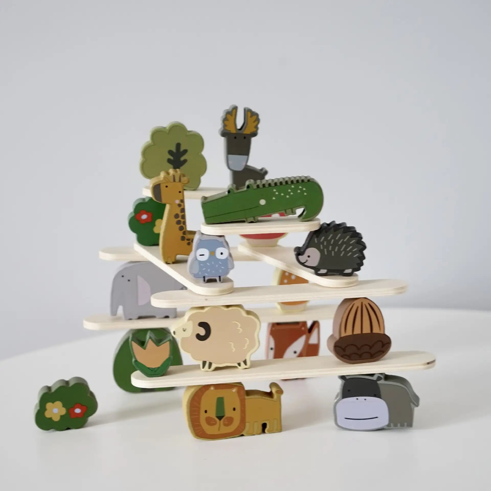 Wooden Animal Stacking Toy for Toddlers