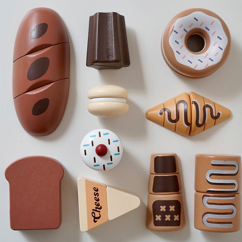Wooden Magnetic Cutting Food Playset - Lunamoa