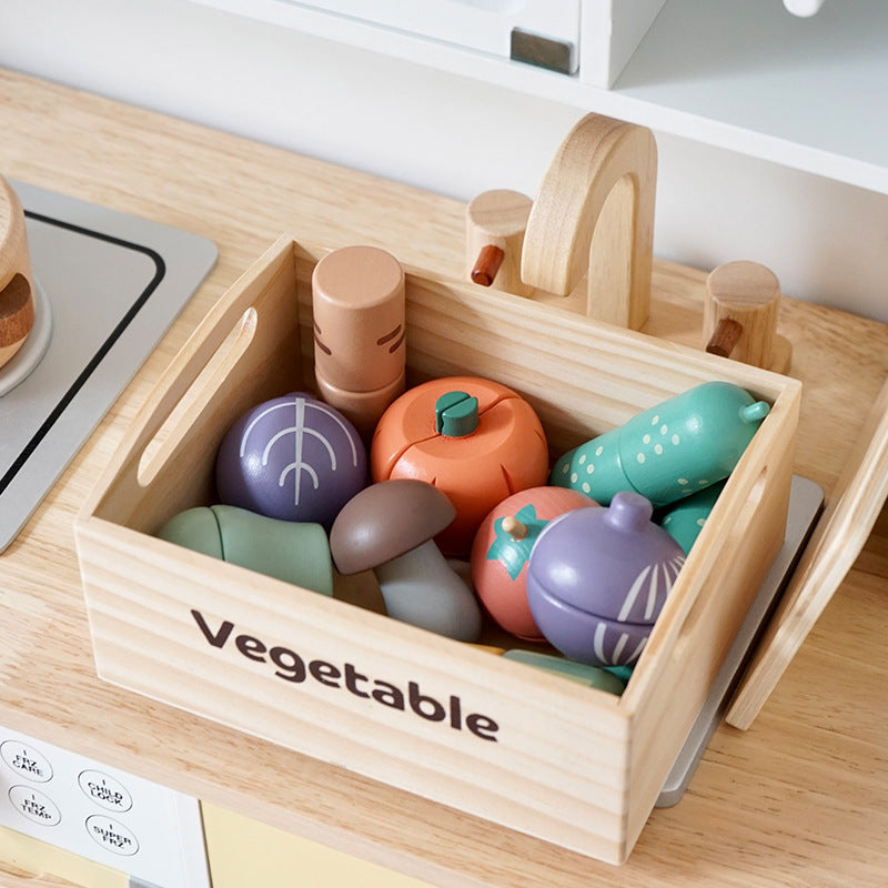 Wooden Magnetic Cutting Food Playset - Lunamoa