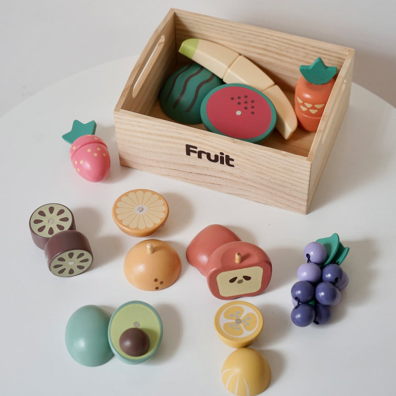 Wooden Magnetic Cutting Food Playset - Lunamoa