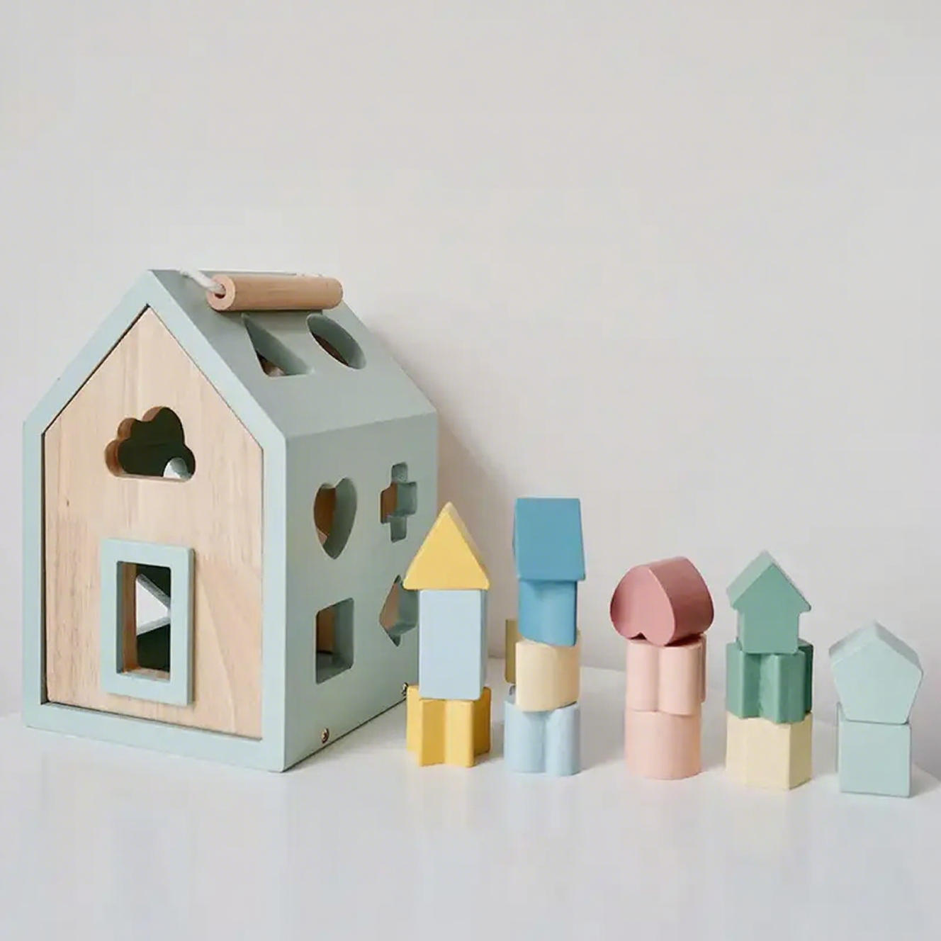 Wooden Montessori Shape Matching House Toy