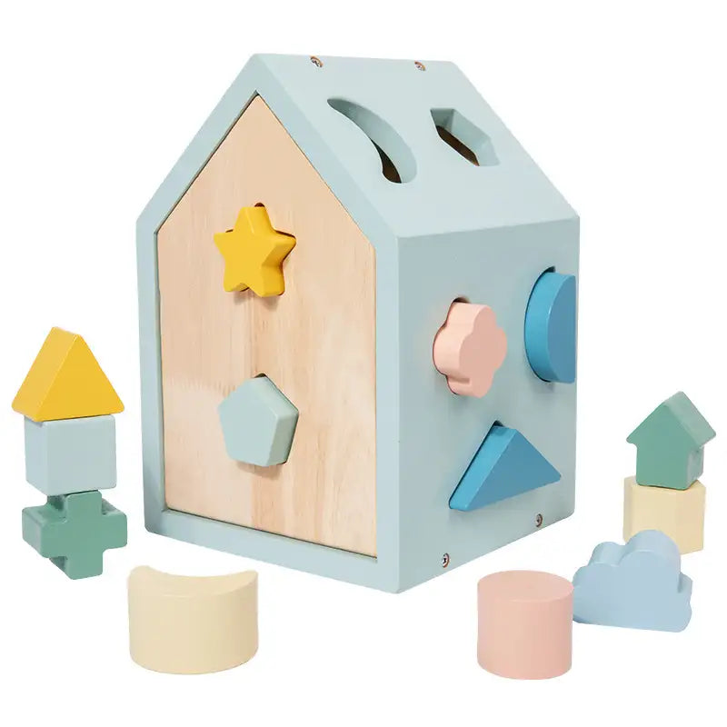 Wooden Montessori Shape Matching House Toy