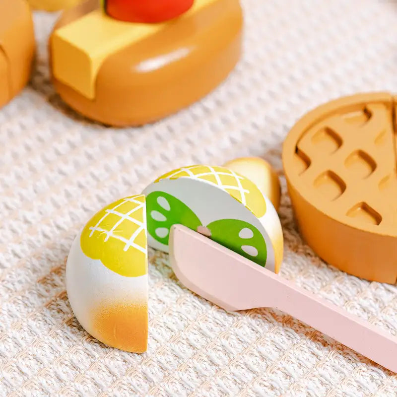 Wooden Bread & Fruit Salad Playset