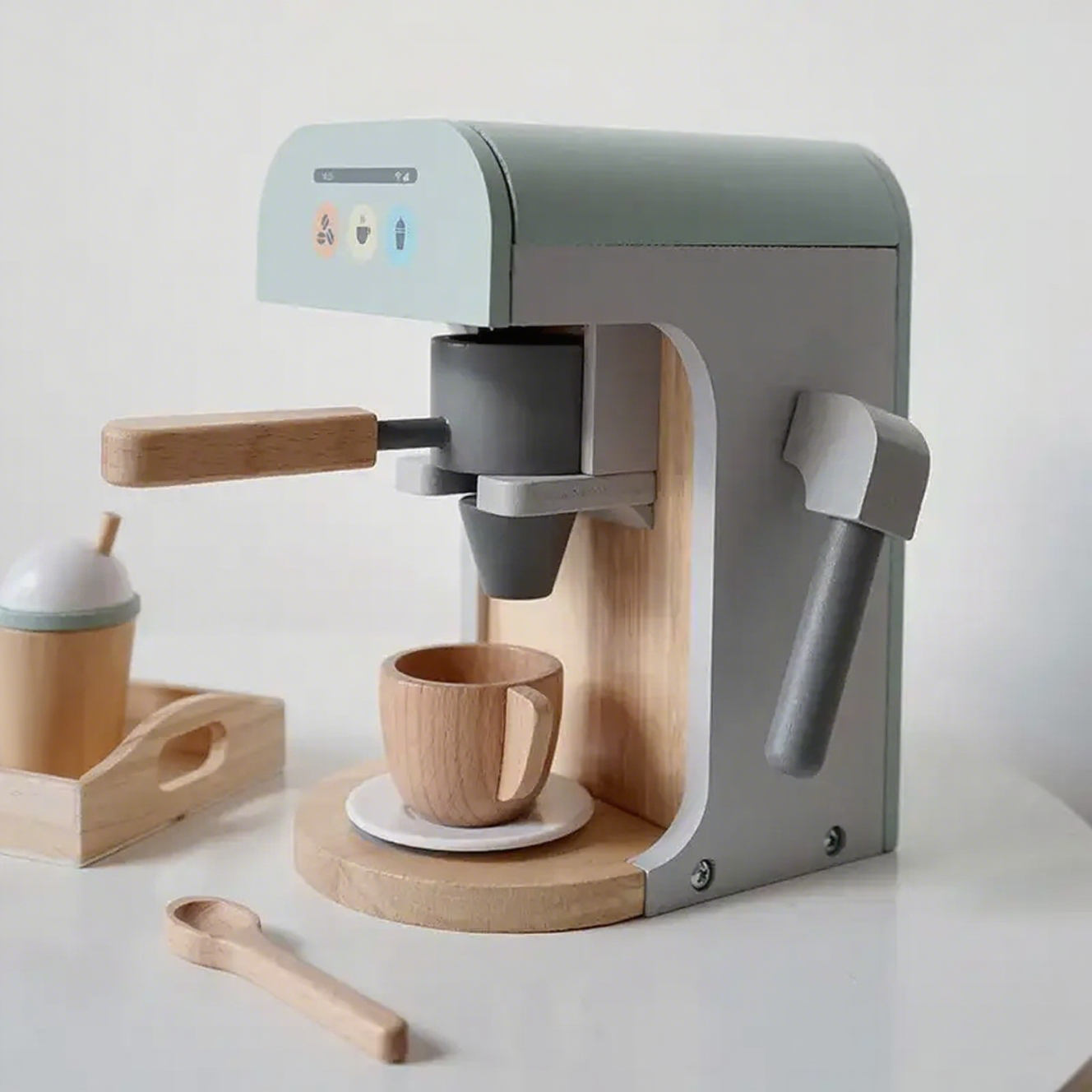 Holzspielzeug für Kaffeemaschinen