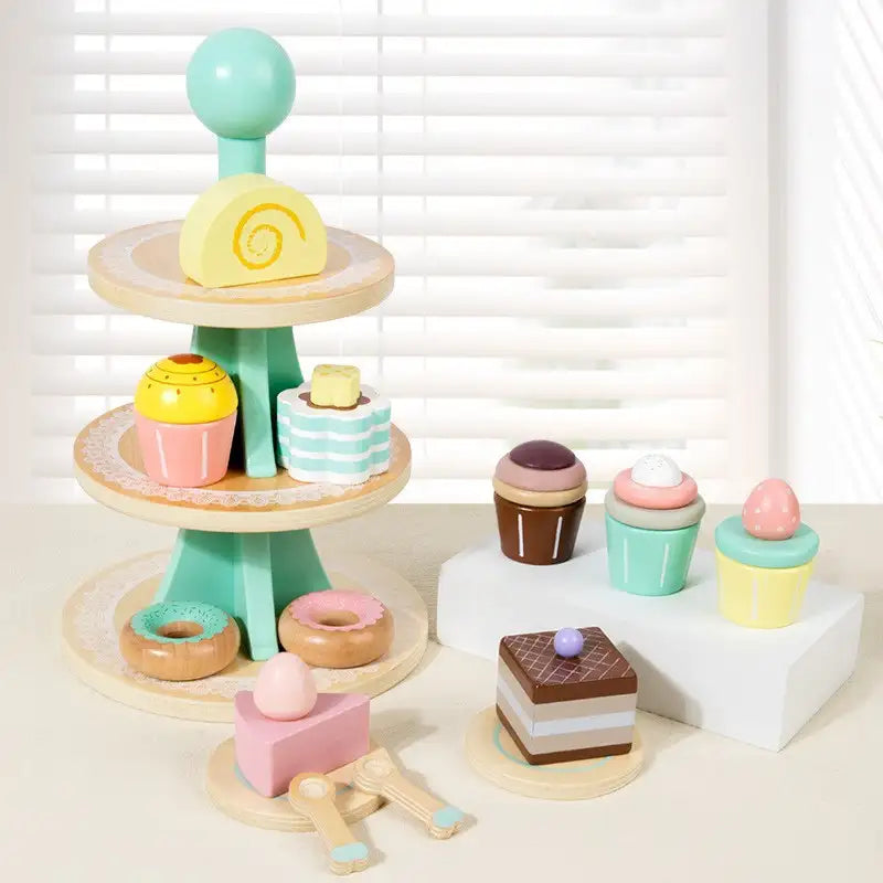 Wooden Dessert Stand Playset for Kids